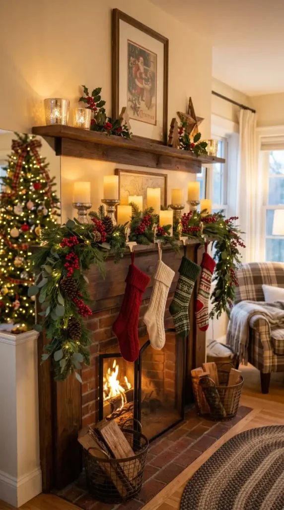 Christmas mantel decorations
