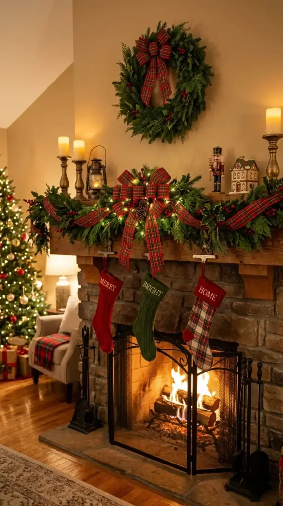 Christmas mantel decorations