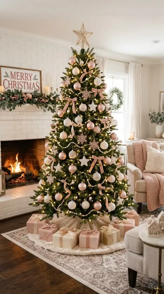 Christmas tree blush ornaments