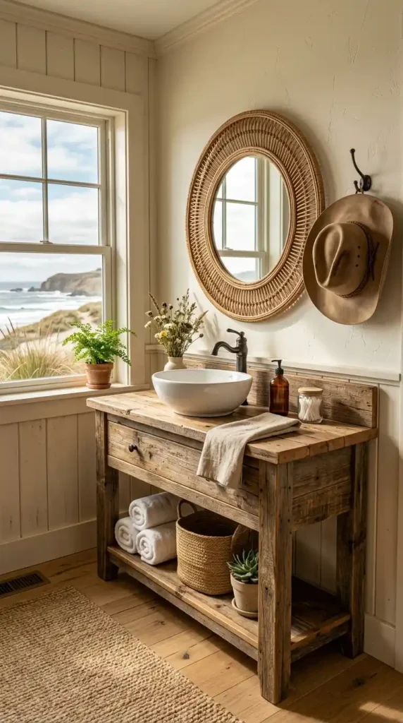 Coastal cowgirl bathroom rustic