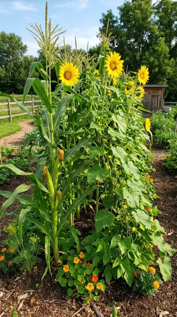 Cucumbers sunflowers