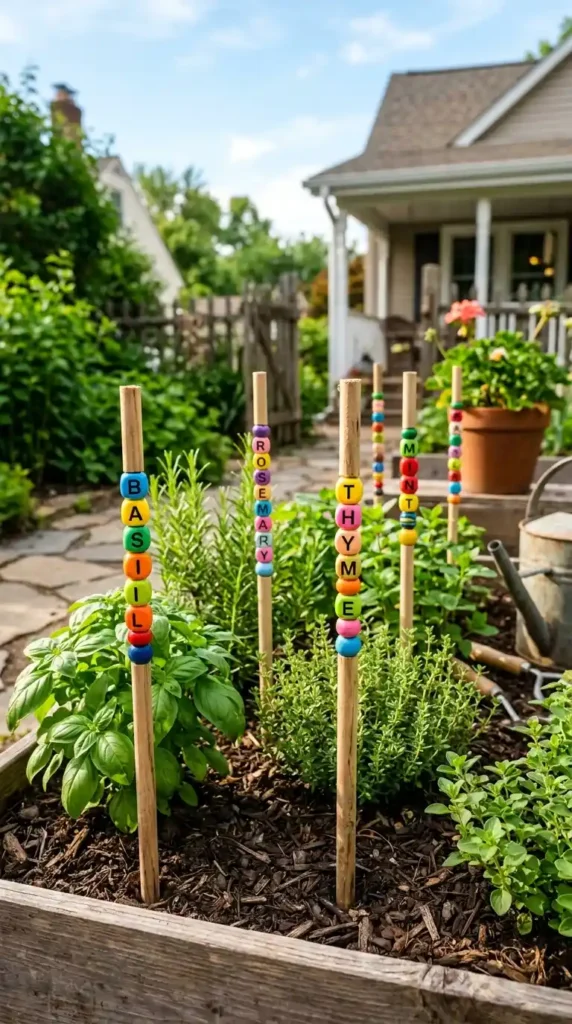 DIY garden markers alphabet bead