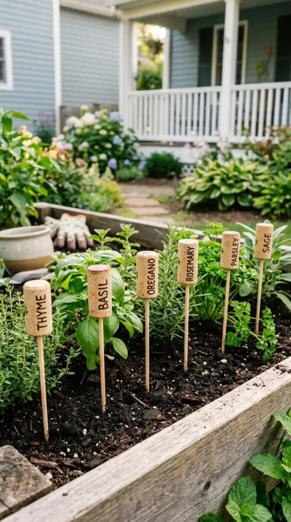 DIY garden markers wine cork