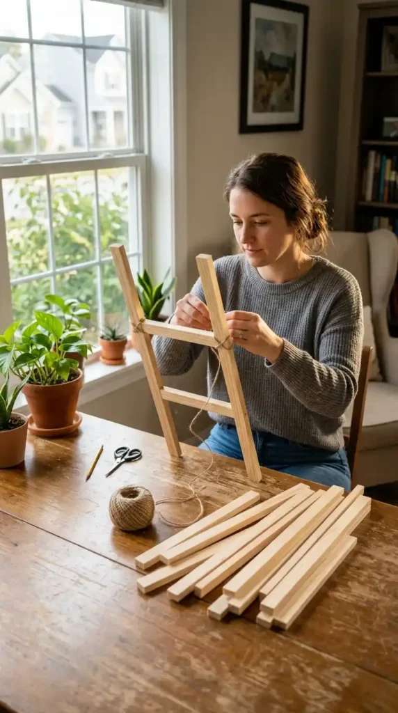 DIY ladder trellis project
