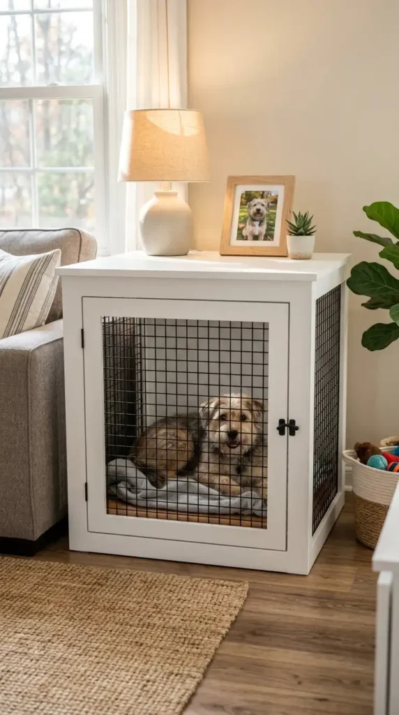 DIY wooden dog crate furniture
