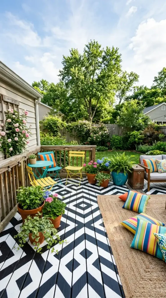Deck ideas painted pattern floor