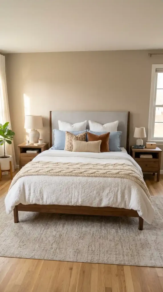 Decorate bedroom layered bedding