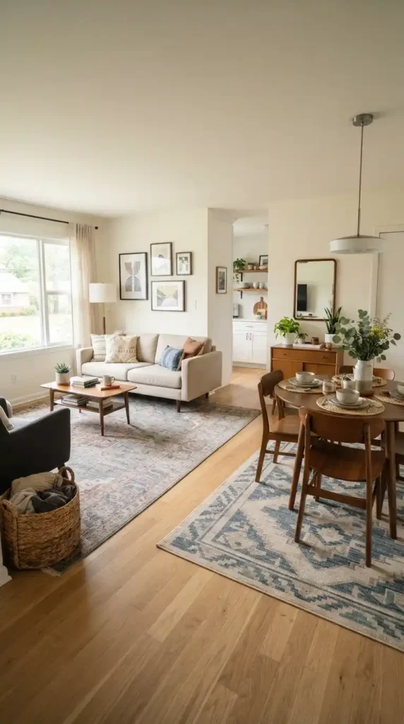 Decorating small space with rugs