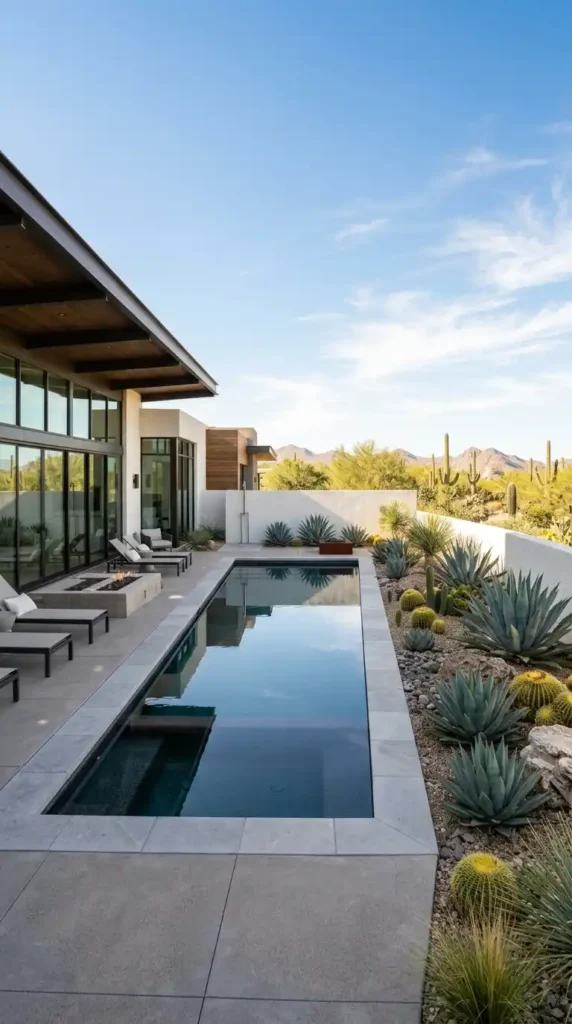 Desert pool landscaping home