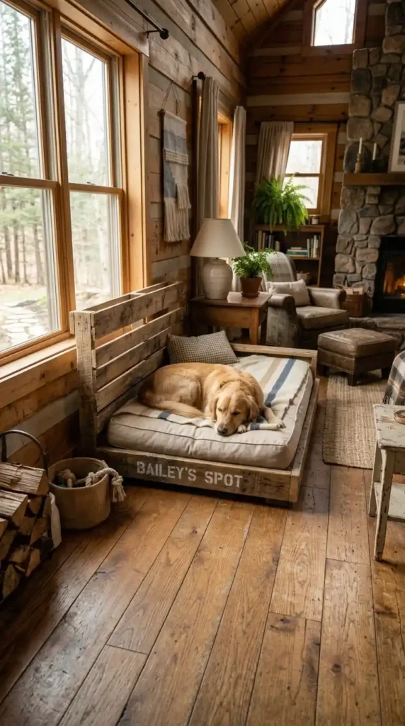Dog bed made from pallets