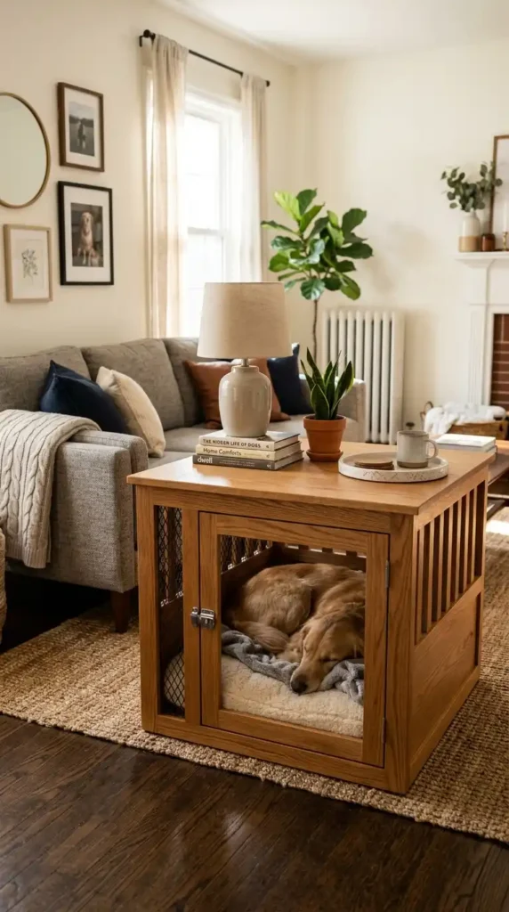 Dog furniture end table crate