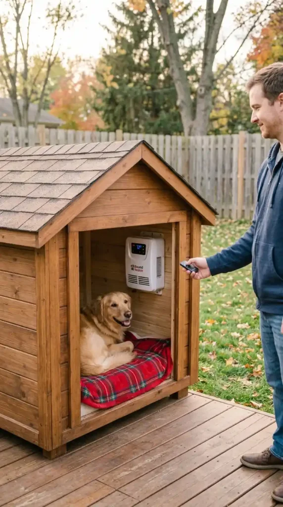 Dog heater remote control operation