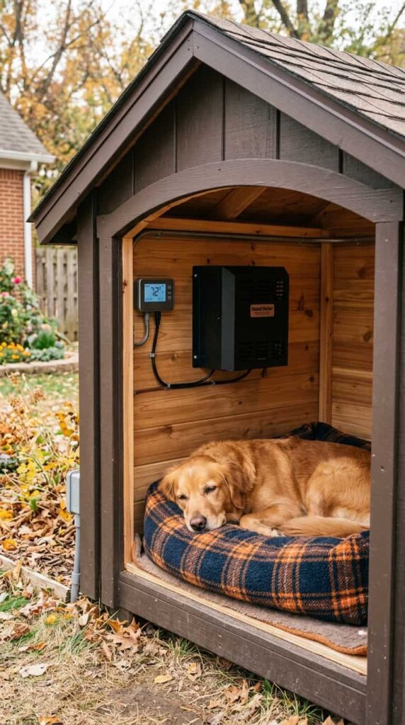 Dog house heater wall mounted