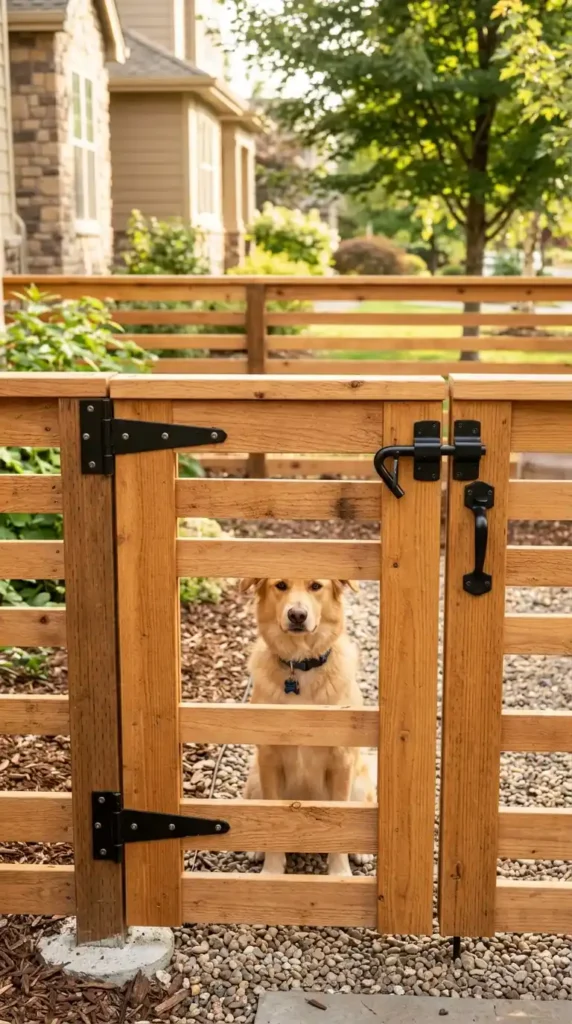Dog run fence gate safety