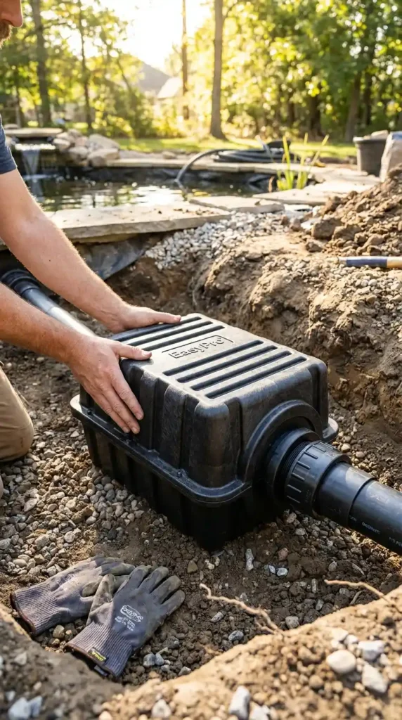 EasyPro bottom drain installed