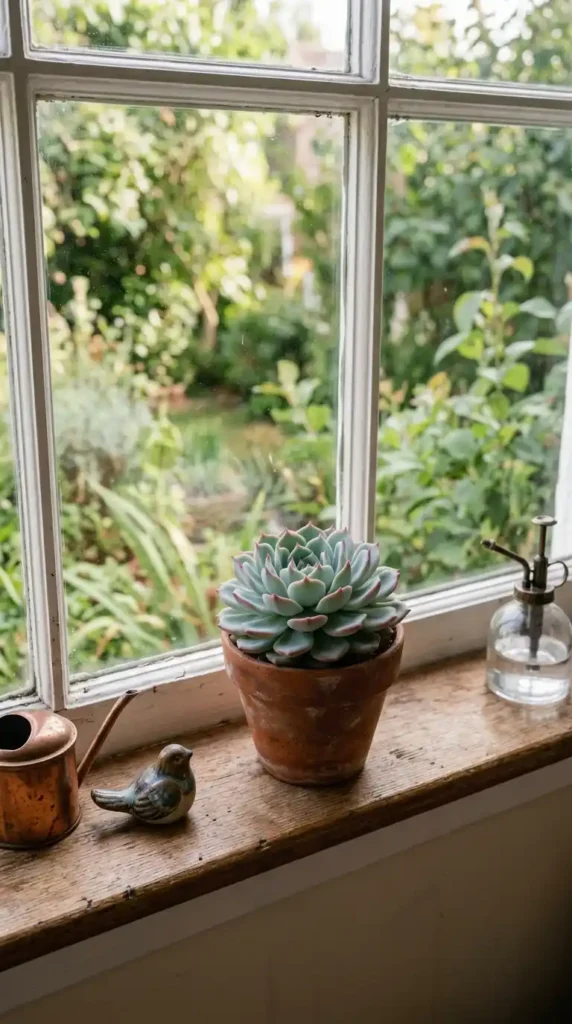 Echeveria succulent in pot