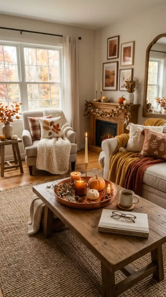 Fall decor living room warm