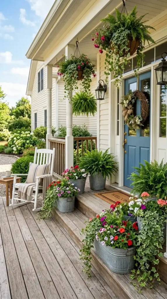 Farmhouse porch planters