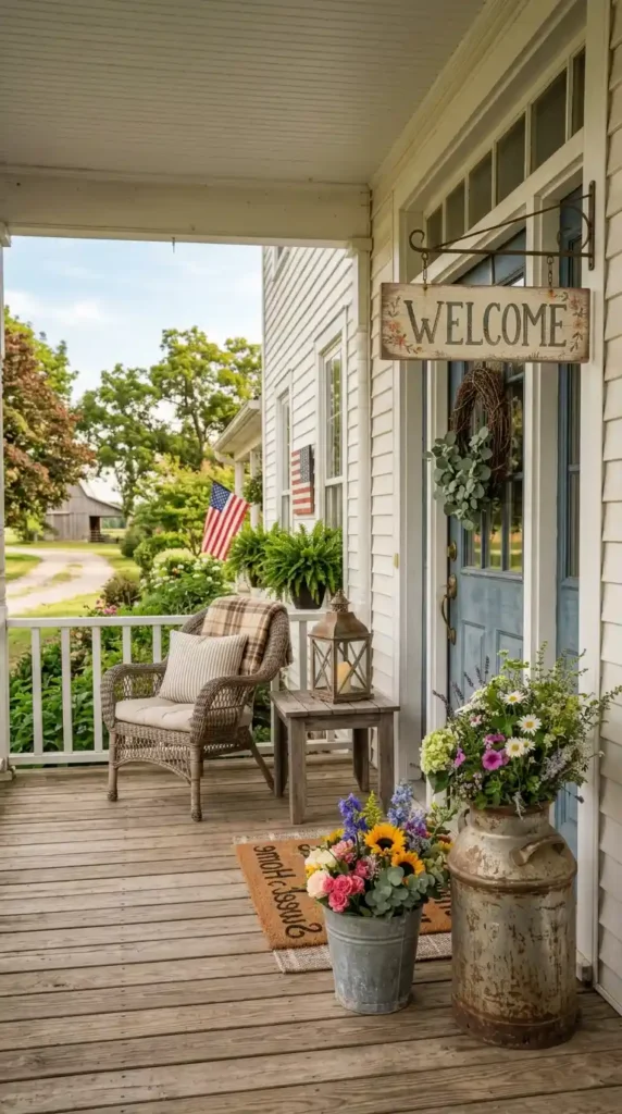 Farmhouse porch vintage decor