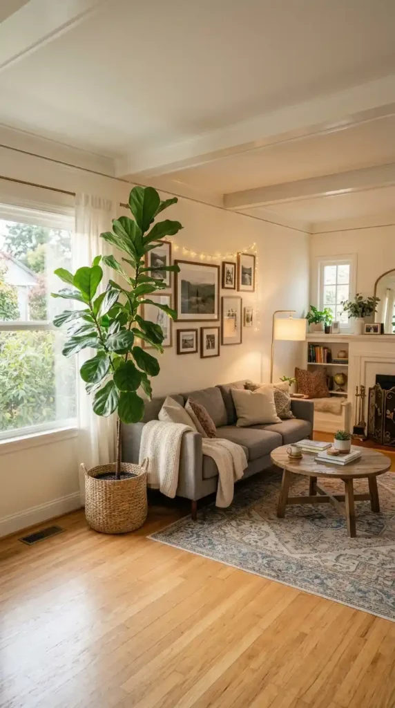 Fiddle leaf fig living room