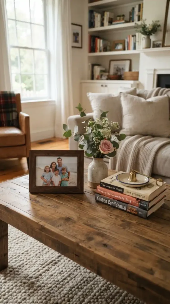 Framed family photo coffee table