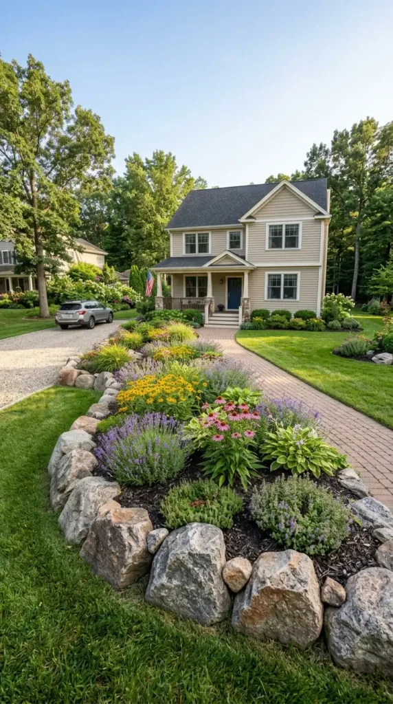 Front yard rock garden ideas