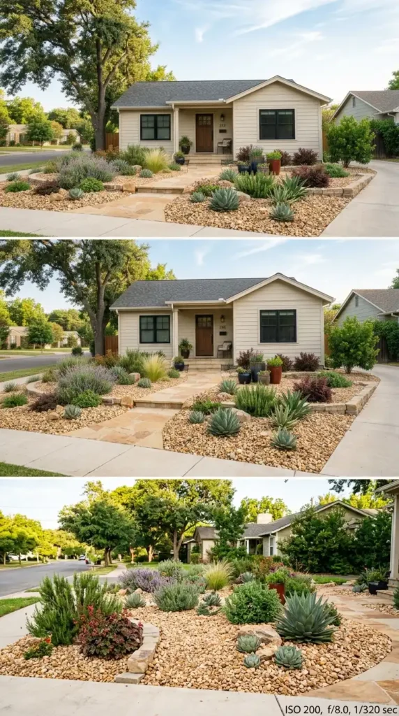 Front yard rock garden ideas