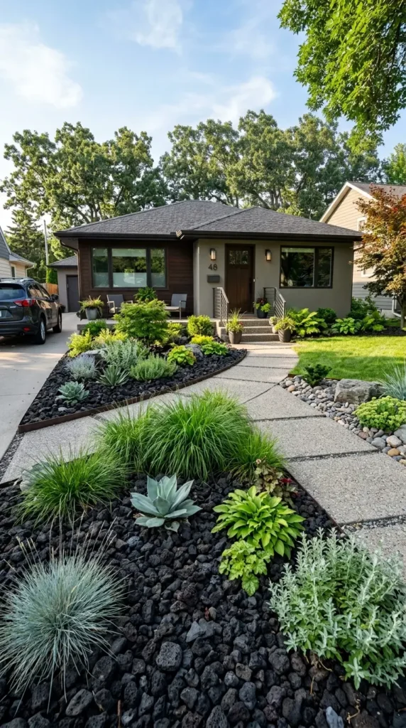 Front yard rock garden ideas