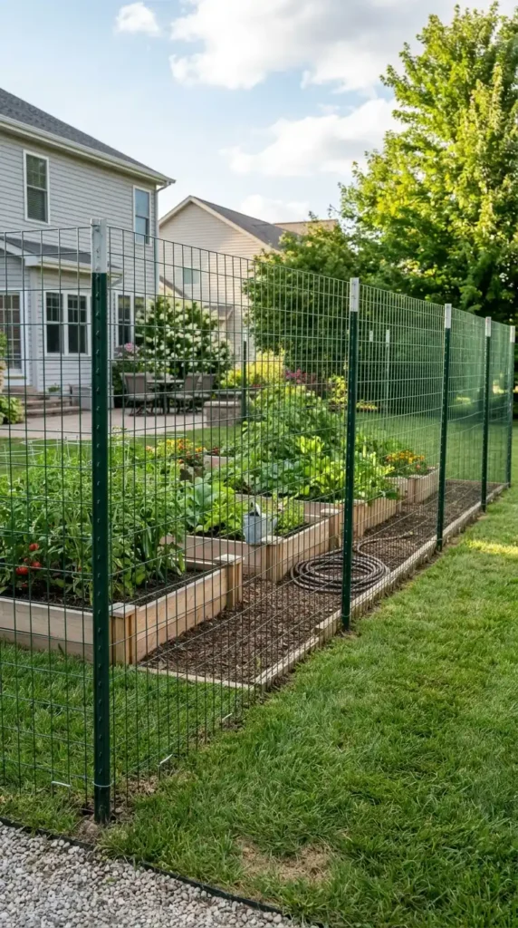Garden fence wire mesh protection