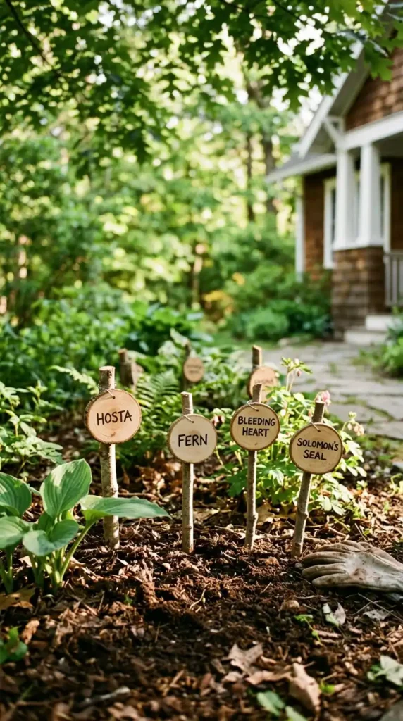 Garden markers wood slice labels