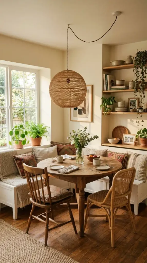 Globe pendant light boho nook