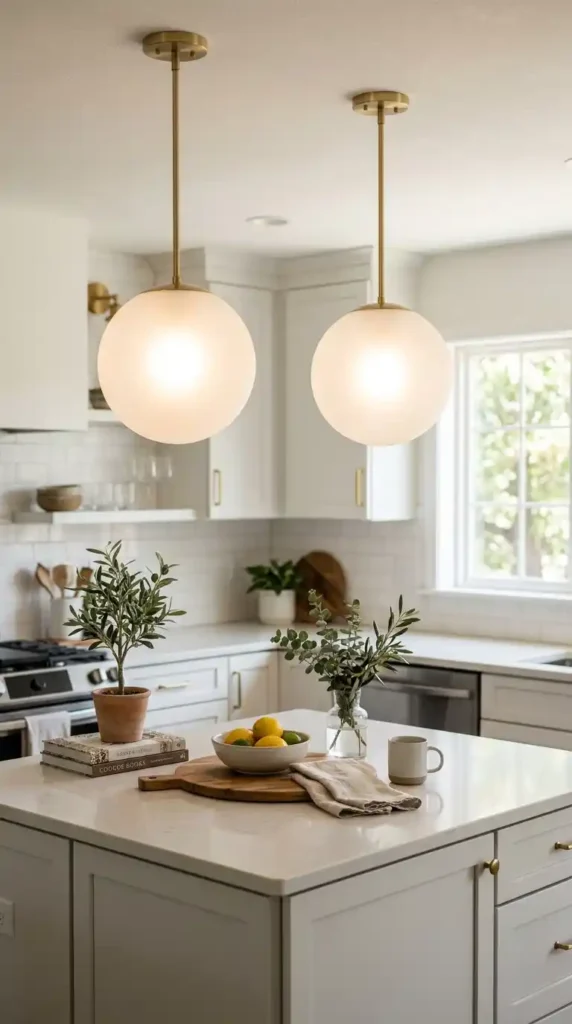 Globe pendant light kitchen island