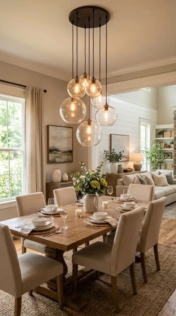 Globe pendant lights dining room