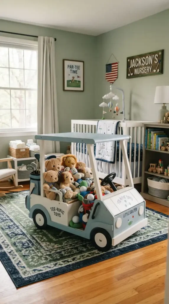 Golf cart toy box nursery