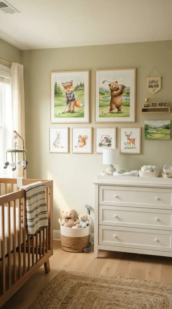 Golf themed nursery animal prints