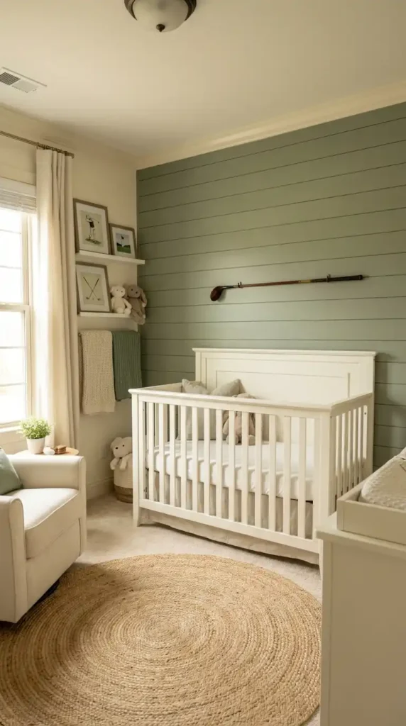 Golf themed nursery sage green