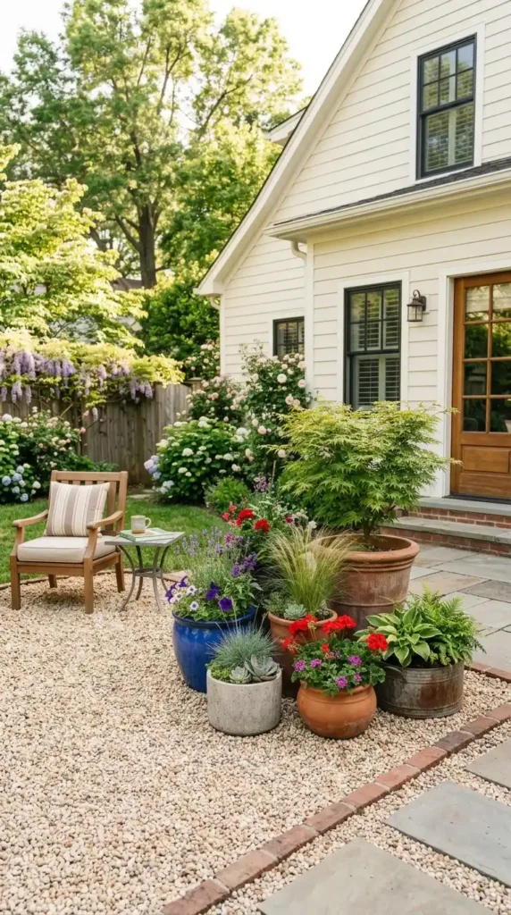 Gravel garden ideas pots containers