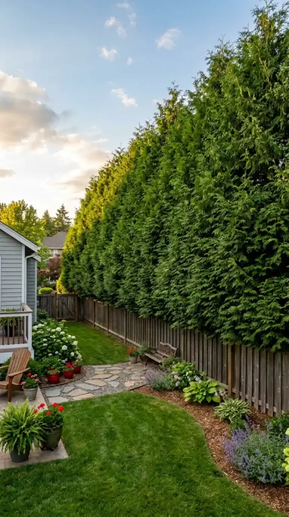 Green giant arborvitae privacy