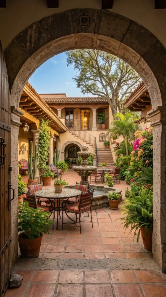Hacienda patio arched doorway