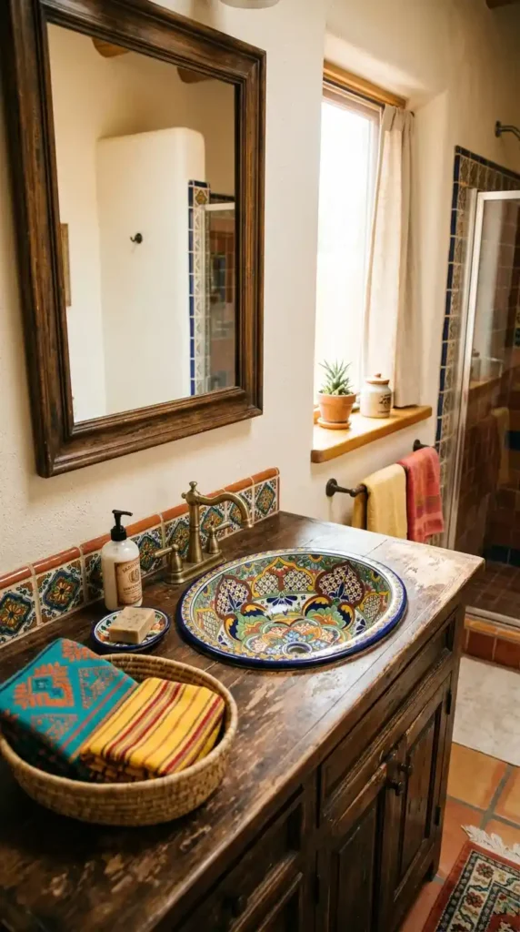 Hand painted sink in home
