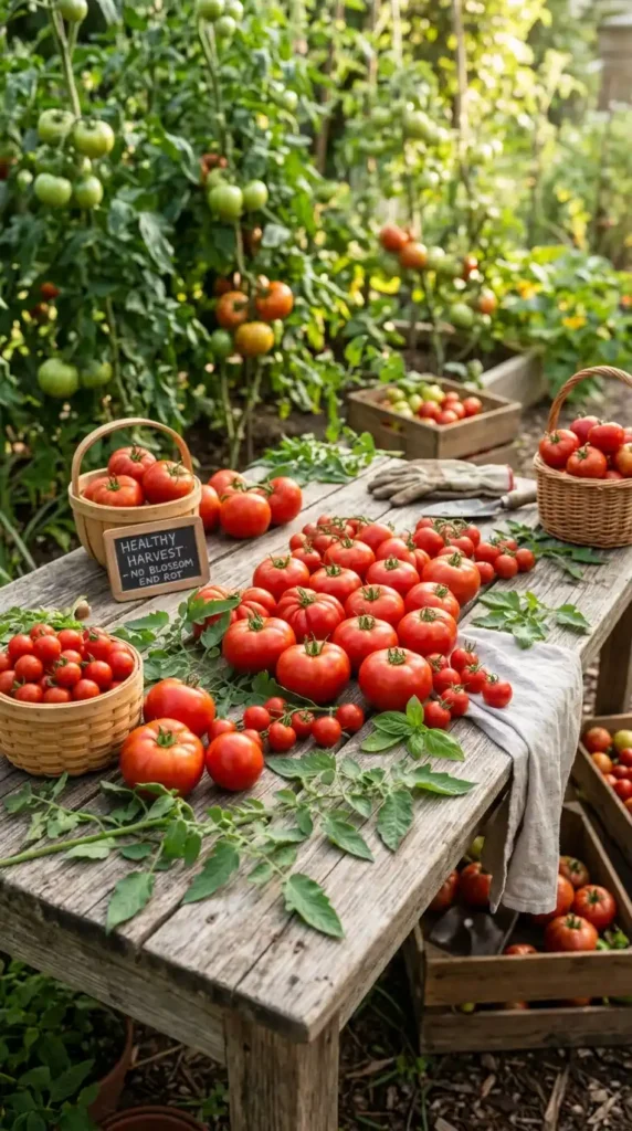 Healthy tomatoes no blossom rot