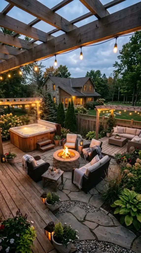 Hot tub fire pit combo