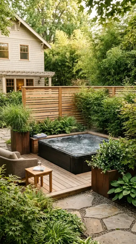 Hot tub privacy screen