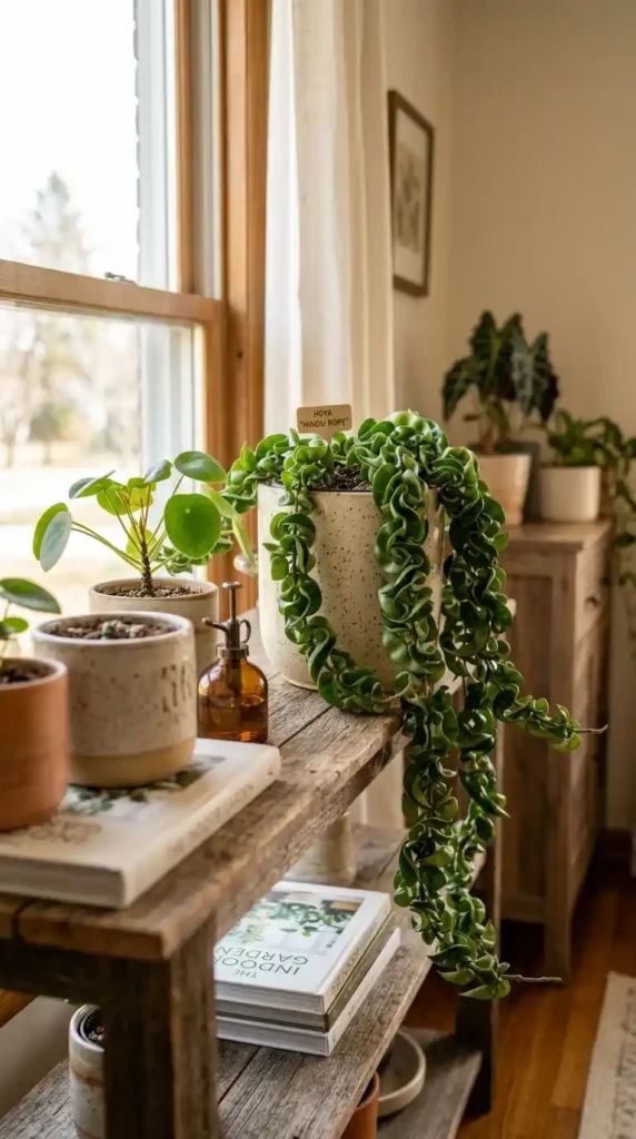 Hoya Hindu Rope twisted leaves
