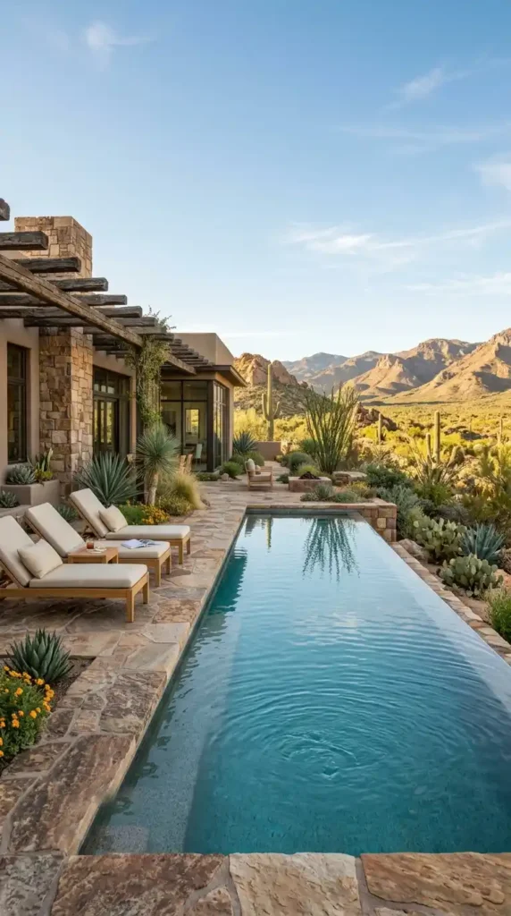 Infinity pool desert inspired home