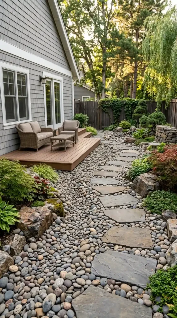 Japanese garden dry creek bed