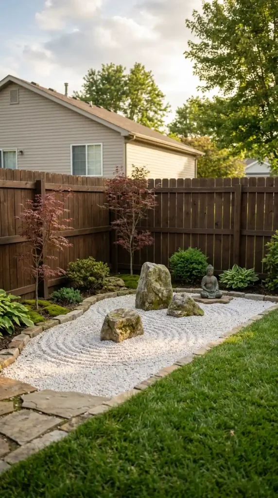 Japanese rock garden American home