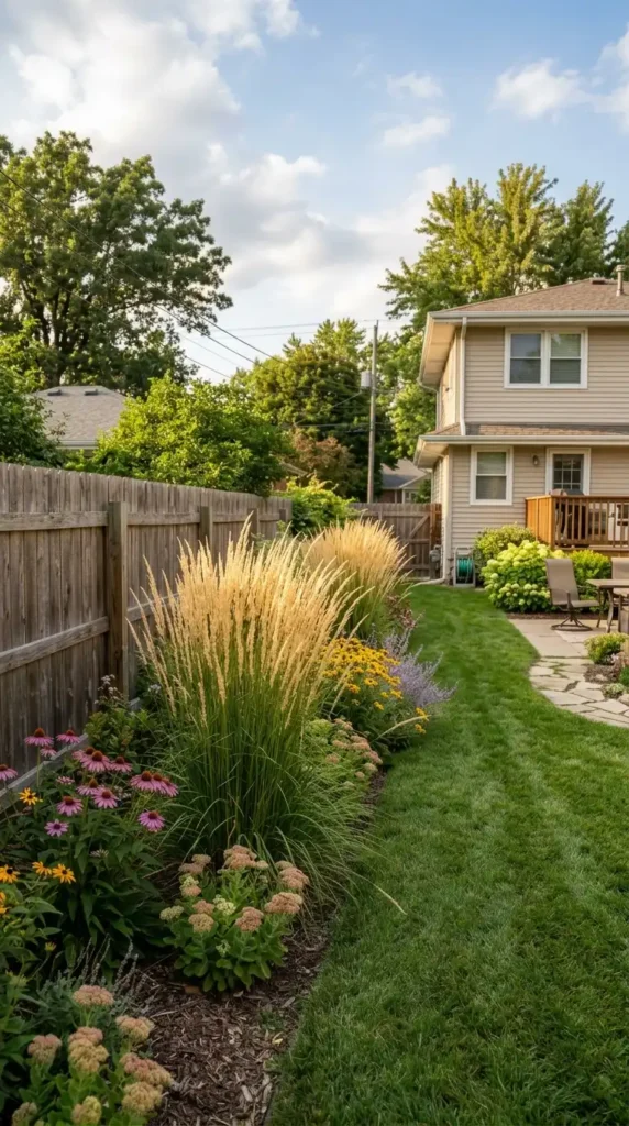 Karl Foerster grasses backyard