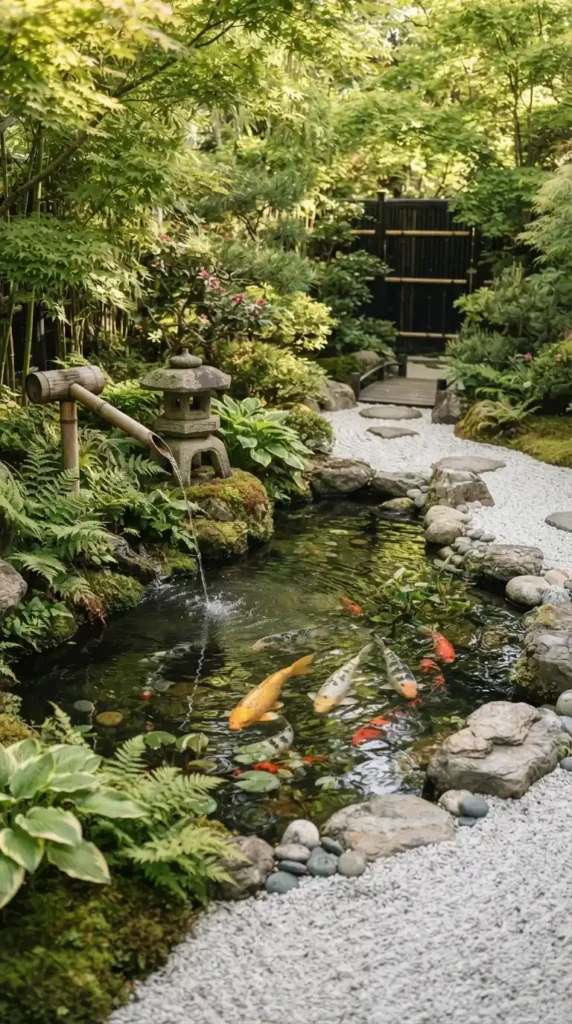 Koi pond design small garden