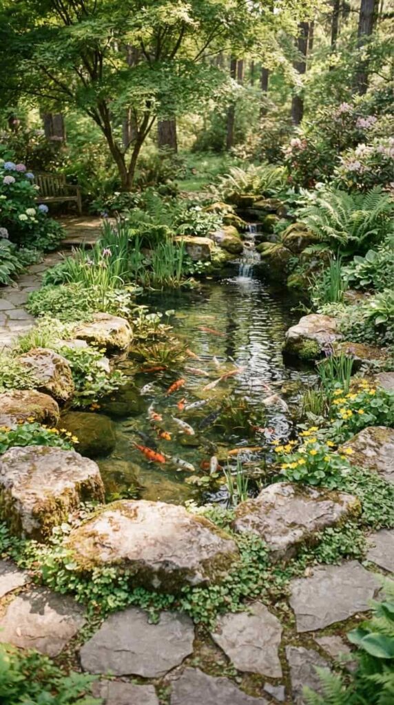 Koi pond design small gardens